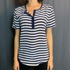 Navy and white stripe shirt